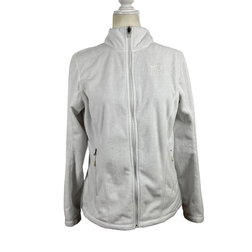 Women’s The North Face Helata Full Zip Fleece Fuzzy Jacket White Size Medium